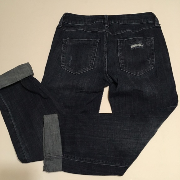 $12/2+ Cuffed Straight Leg Jeans Distressed - Picture 2 of 8